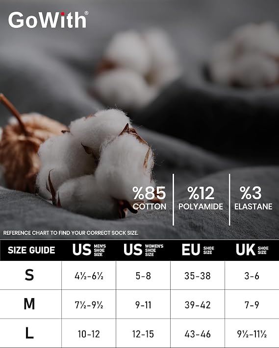 GoWith 6'lı-12'li Premium Penye Pamuk Sade Desensiz Esnek Ayak Bileği Boyu Aktivite Koşu Yürüyüş Egzersiz Spor Çorap Erkek Kadın Patik 3009