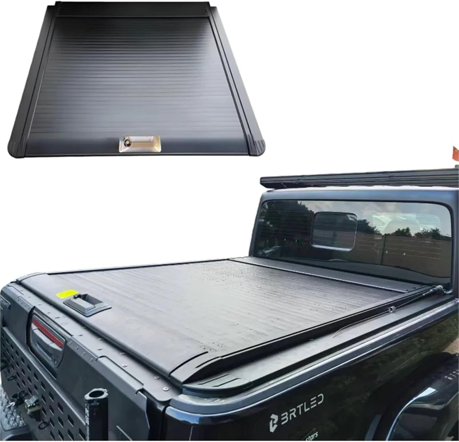 Aluminum Alloy Retractable Truck Bed Cover with Roll-Up Design Waterproof No Drill Installation Universal Fit for Pickup Trucks