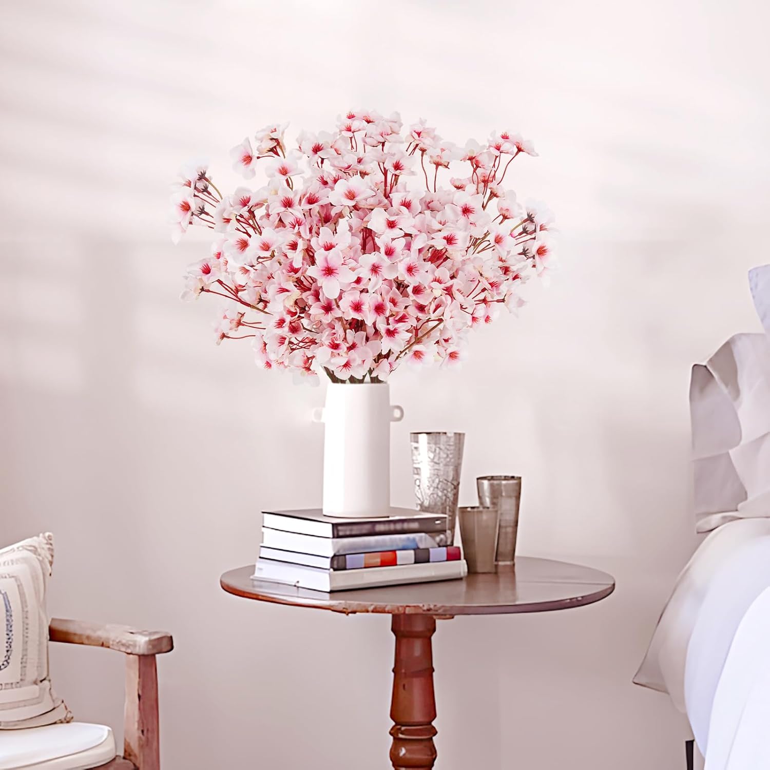 Artificial Cherry Blossom Branches, 6 Pcs Faux Silk Cherry Blossom Flowers Fake Spring Cherry Blossom Floral Stems for Vase Wedding Table Centerpieces Indoor Home Decor - Image 3