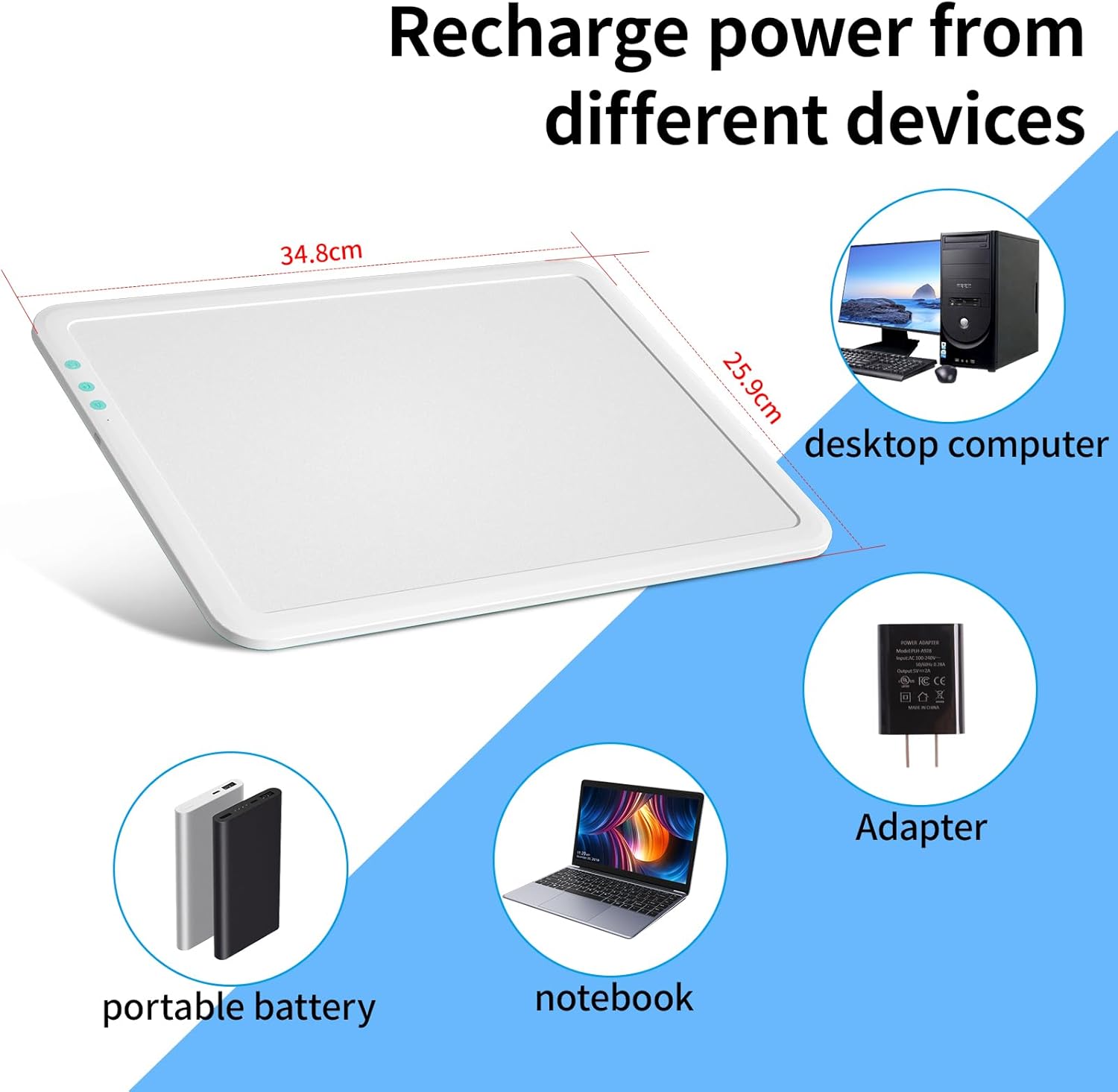 A4 Rechargeable Led Super Bright Light Pad with Carry Bag for Cricut Weeding Vinyl Tool, Portable Wireless 3500mAh Battery Light Board/Box for Tracing, Diamond Painting, Sketching & Drawing