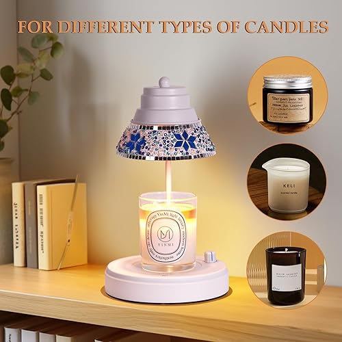 Miniatura 4 de Lámpara calentadora de velas, lámpara eléctrica con temporizador, calentador de lámpara de vela regulable compatible con velas de tarro pequeño y