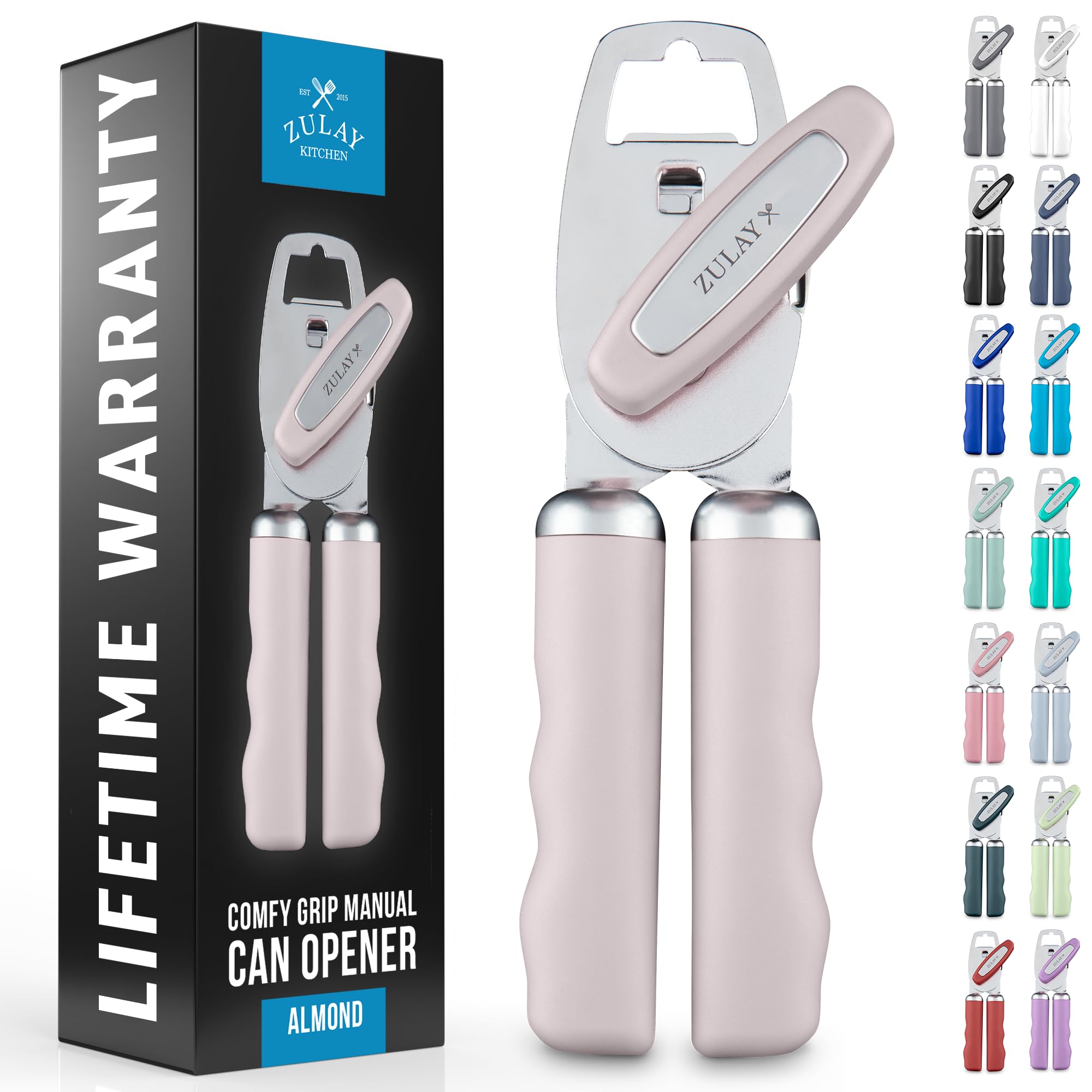 Zulay Kitchen Manual Can Opener with Bottle Opener with Turn Knob