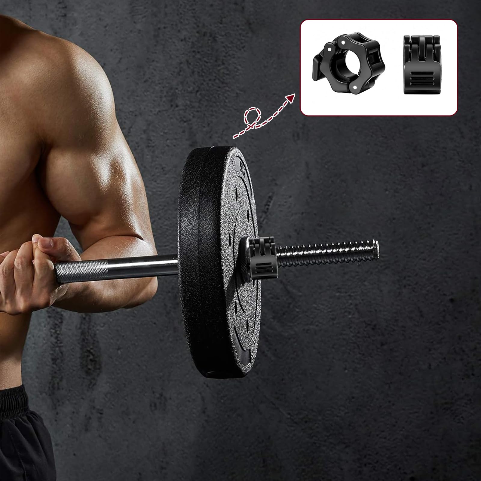 Barre Clamps HaltèRes Serrage Rapide AntidéRapant Casier à Poids