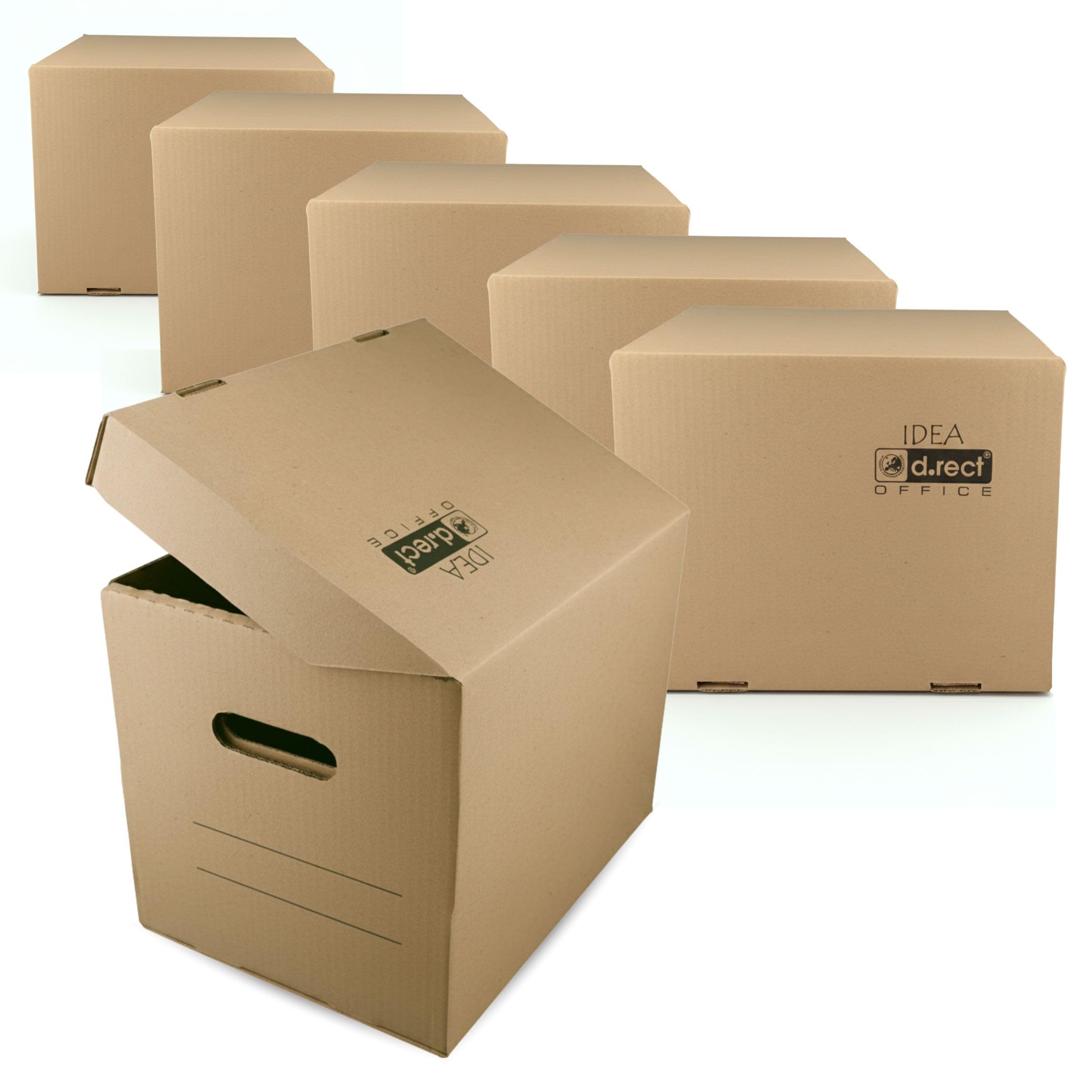 D.RECT KEEP.IT IDEA A4 Archive Box Set of 6 - Acid-Free 360 g/m² Cardboard - Heavy-Duty Storage Box for Documents, Files & Catalogues - 250 × 340 × 260 mm