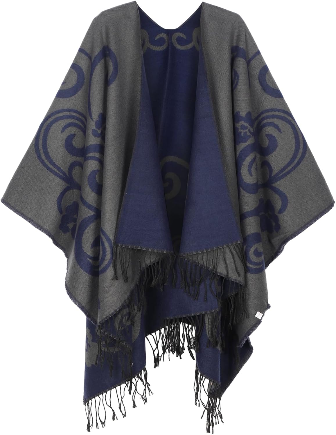 Women's Shawl Wraps Open Front Poncho Cape Oversized Sweaters Casual Cardigan Shawls for Fall Winter - Image 4