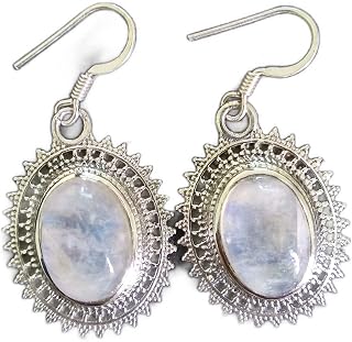 Rainbow Moonstone Earrings, 925 Sterling Silver, Mermaid Gift, Gothic Earrings, Gypsy Boho Look, Smooth & Shining Jewelry, Statement Earrings, Graceful Earrings, Trending Earrings, Gift Jewelry