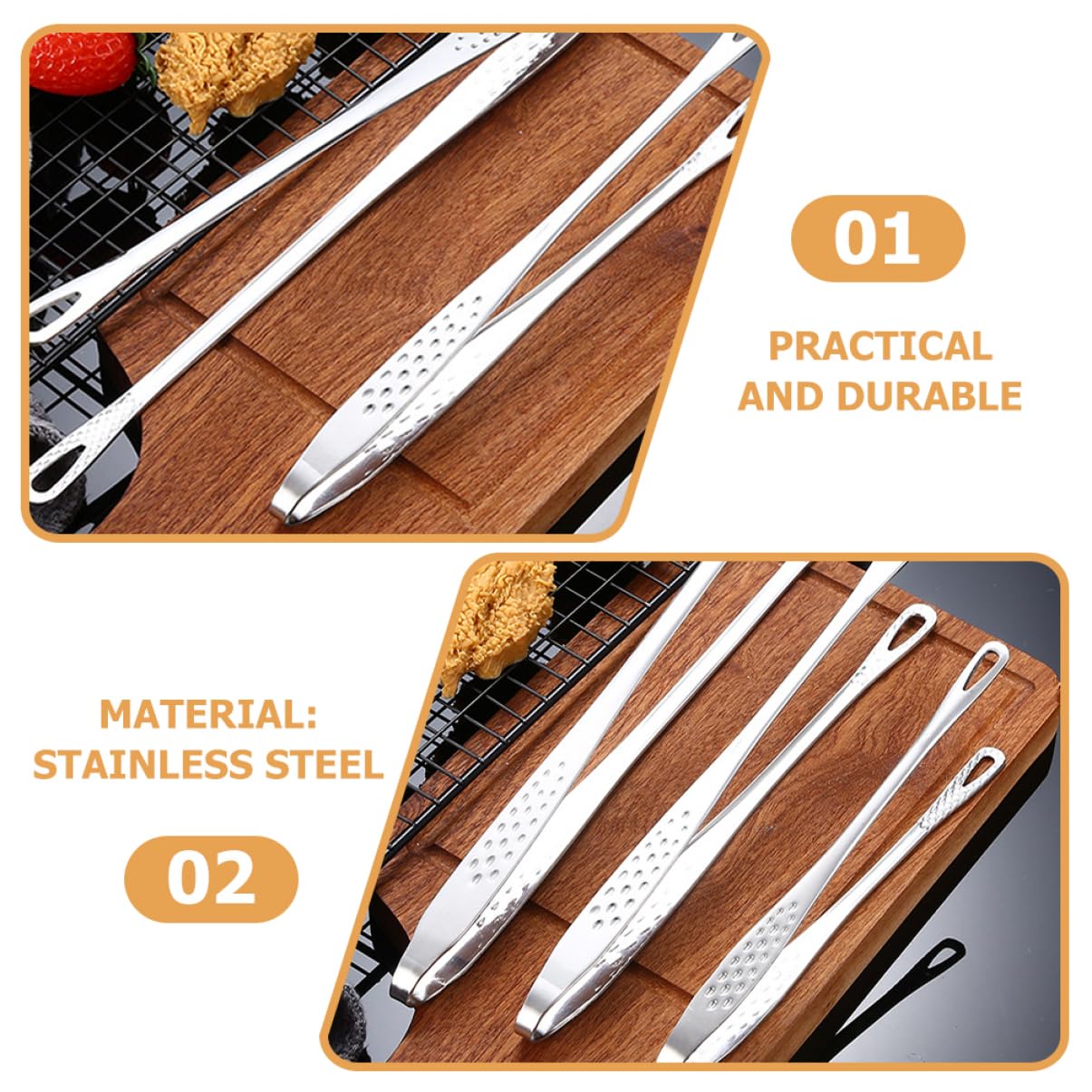 Happyyami 3 Juegos Pinzas Para Barbacoa Comida De Buffet Filetes Pinzas De Cocina Clip De Postre Para Carne Para Cocinar Para Parrilla Para Parrilla Al Aire 3 piezas * 3