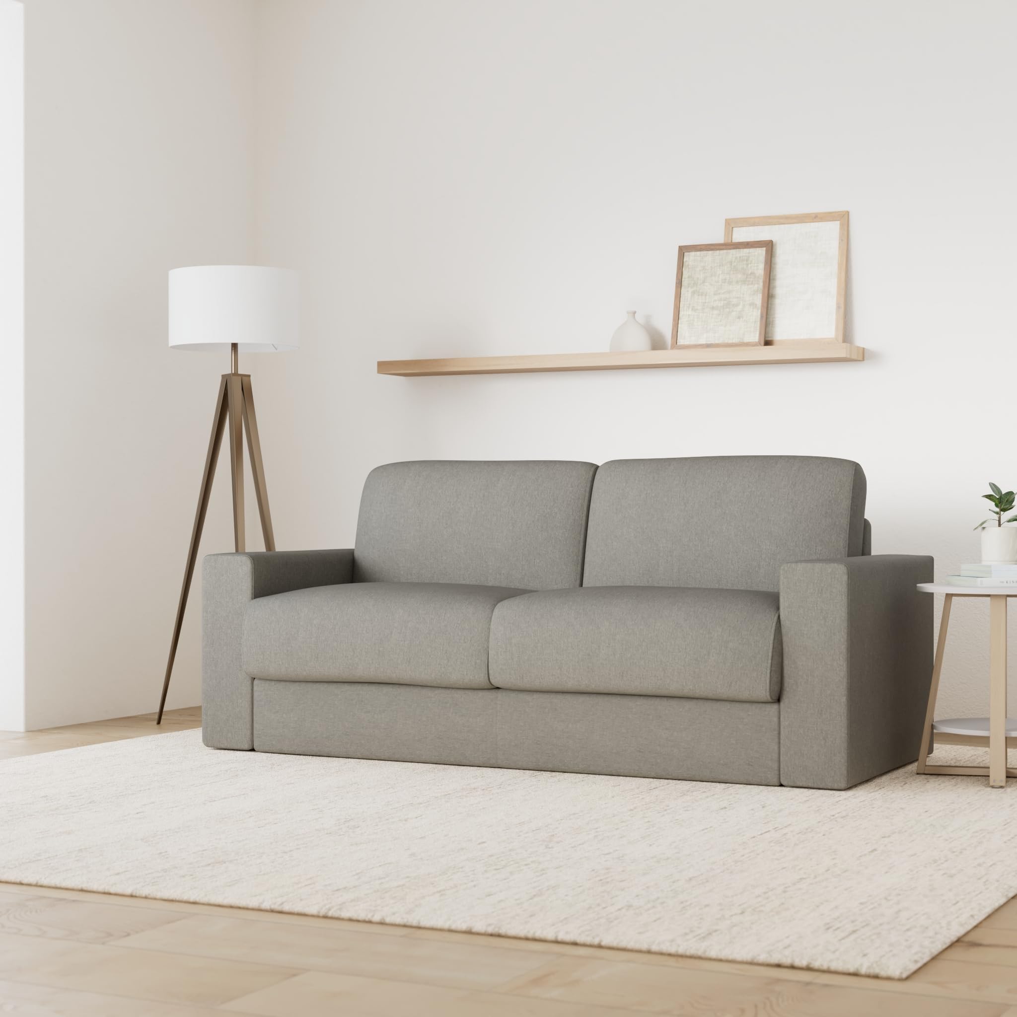 Totò Piccinni Divano Letto Ribaltone Matrimoniale Imbottito con Braccioli, Materasso 14cm, L194cm x P93cm x H87cm (Tessuto Elephant)