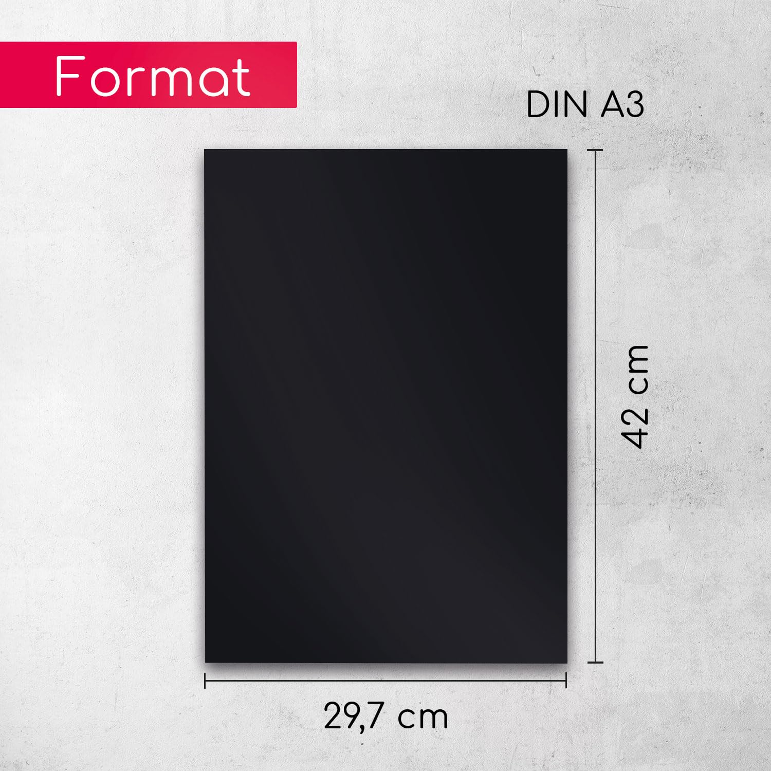 Lot de 5 plaques en polystyrène Noir I Plaques rigides en Plastique DIN A3 I Découpes PS I 29,7 x 42 cm I pour modélisme Architecture DIY I mag275