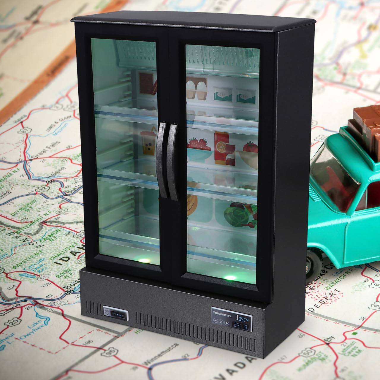 Zerodeko Mini House Refrigerator Model 7.6 Inch Double Door Mini Fridge Dollhouse Furniture for Diy Miniature Scenes and Home Decoration - Image 4