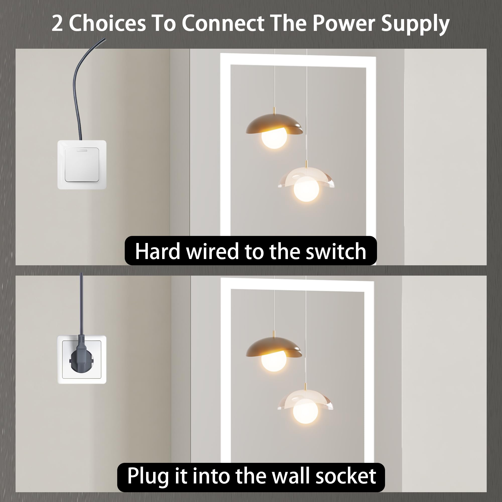 100% Premontado Armario Espejo Baño 80x60 cm con Luz LED, Antivaho, Enchufe y USB, Armario de Baño de Aluminio, Estantes de Cristal Regulables, Montaje en Pared para Cuarto de Baño