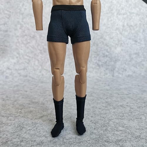 Miniatura 6 de SSbeauty M Ropa interior de hombre a escala 16 + calcetín para figura de acción masculina de 12 pulgadas, juguete de ropa de muñeca (negro)