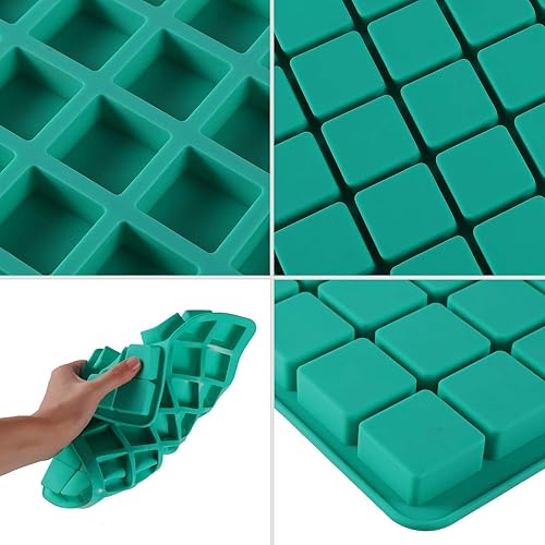 Miniatura 4 de Moldes de silicona para caramelo de caramelo, paquete de 2 moldes cuadrados de caramelo duro de 40 cavidades para trufas de chocolate, trufas de