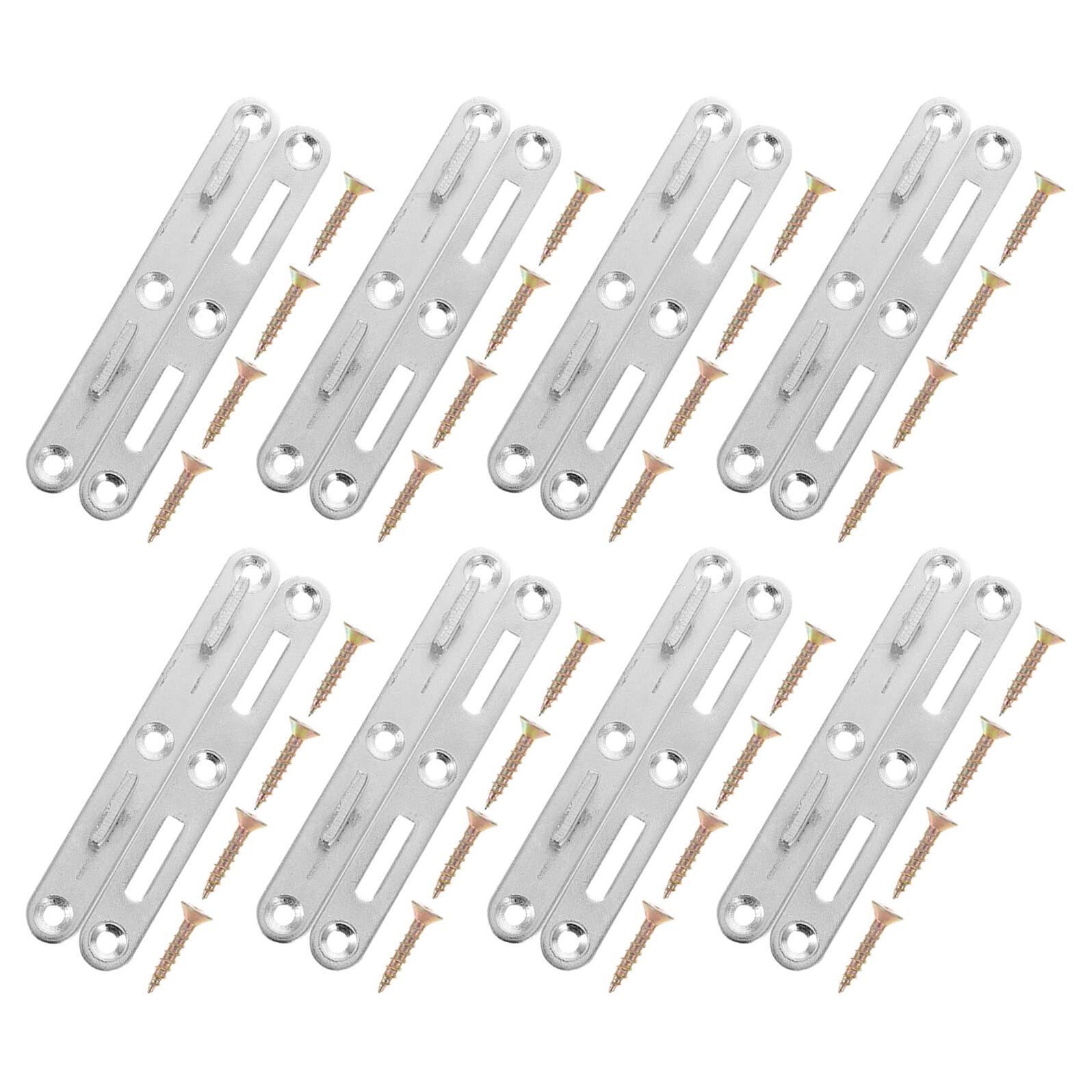 Fixations centrales de lit en fer argenté anti-grincement lot de 8 supports de rechange