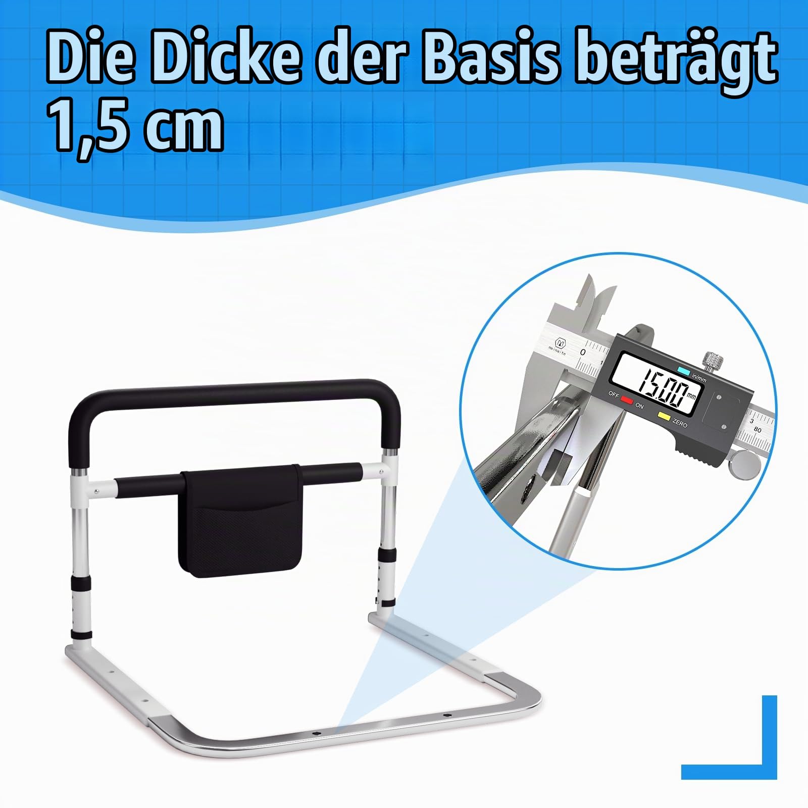 Aufstehhilfe Bett, Bettgitter für Erwachsene, Einstiegshilfe für das Bett, höhenverstellbare Haltegriffe für ältere Menschen, mit einfacher Installation.