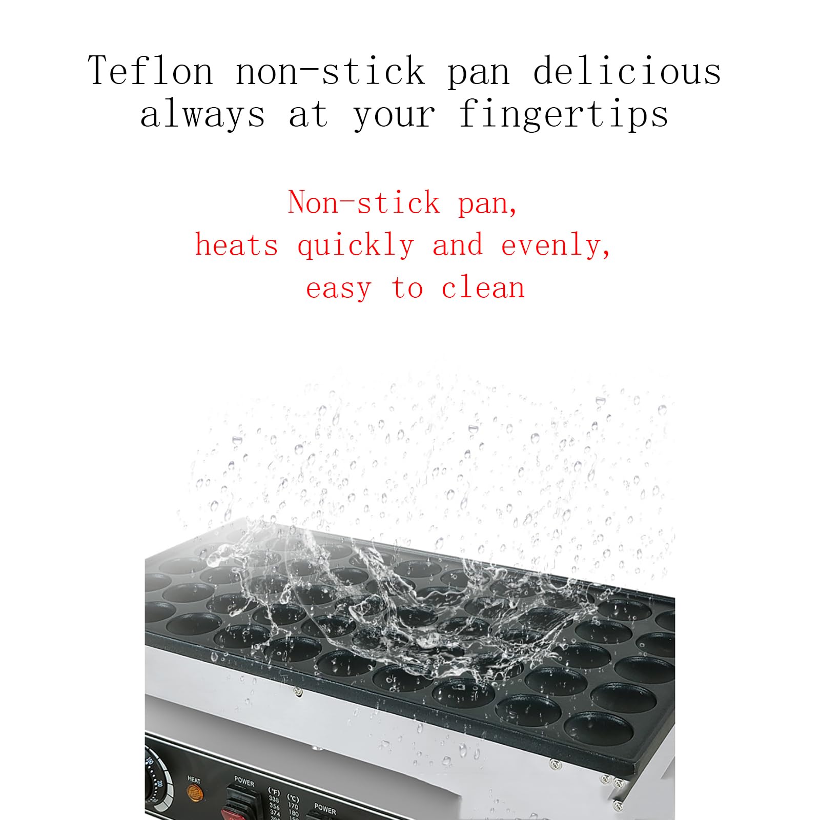 Macchina per Mini Waffle a 50 Fori, Macchina elettrica per dorayaki in Acciaio Inox da 1700 W, intervallo di Tempo: 5 min/intervallo di Temperatura: 50-300 ℃/Dimensioni dello Stamp,