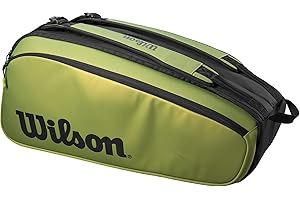 Wilson 9-Pack Super Tour Tennis Racket Bag In Green/Black
