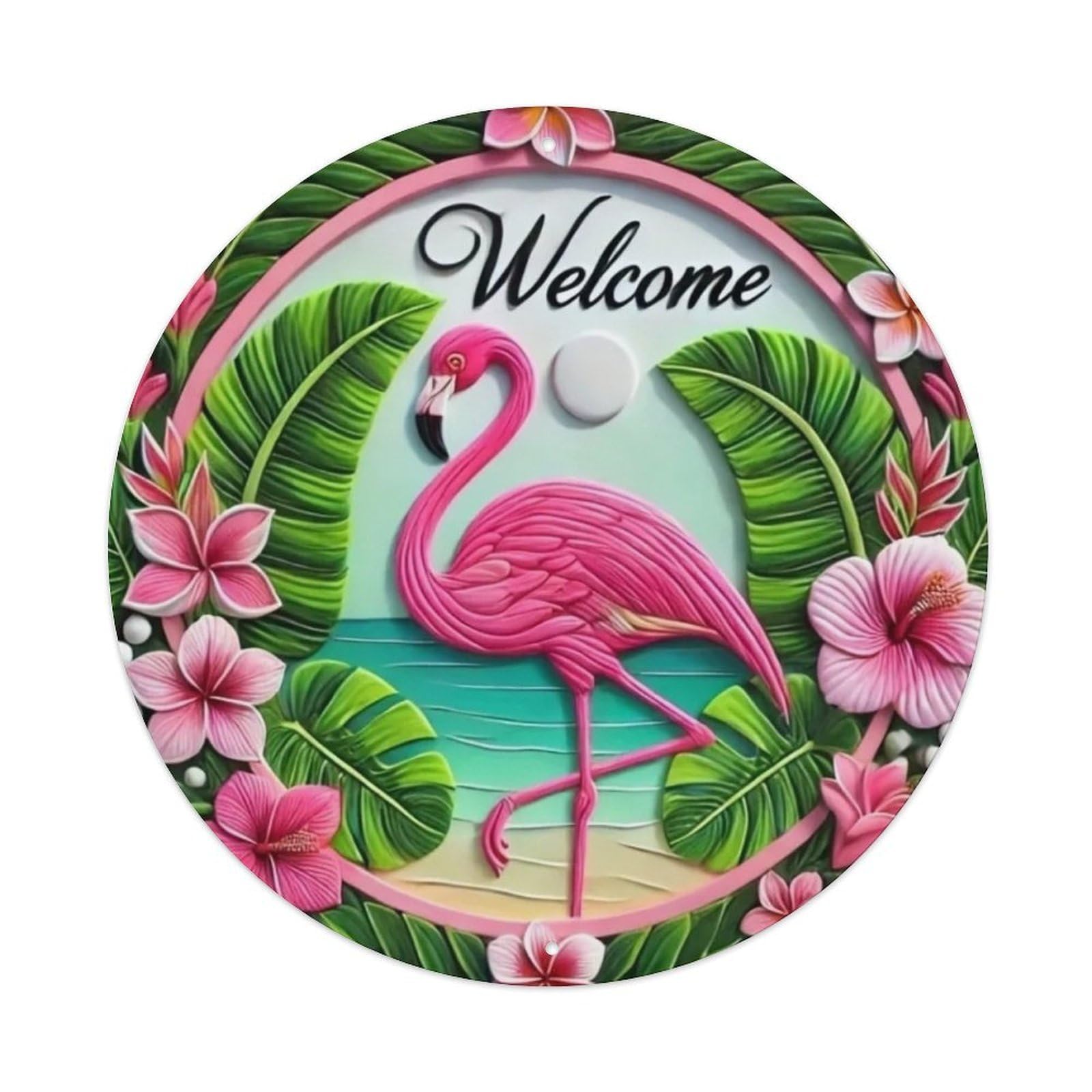 Igtefte Vintage Pink Flamingo Tin Sign Style Home Bar Garden Wall Plaque Decor Metal Poster 8X8 Inch