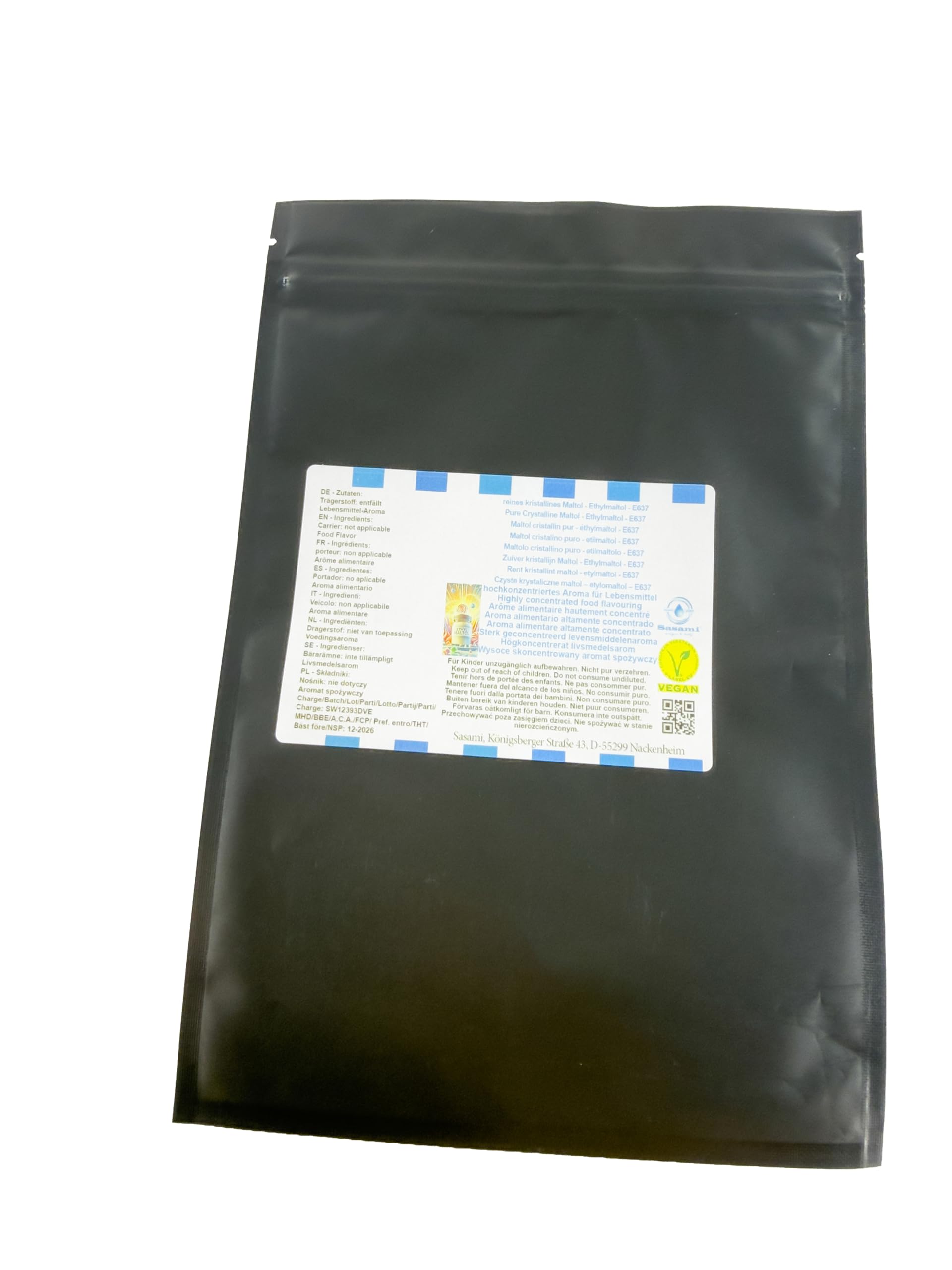 Maltol cristalino puro - etilmaltol - E637 - aroma concentrado - Vegano - Sasami - 10g