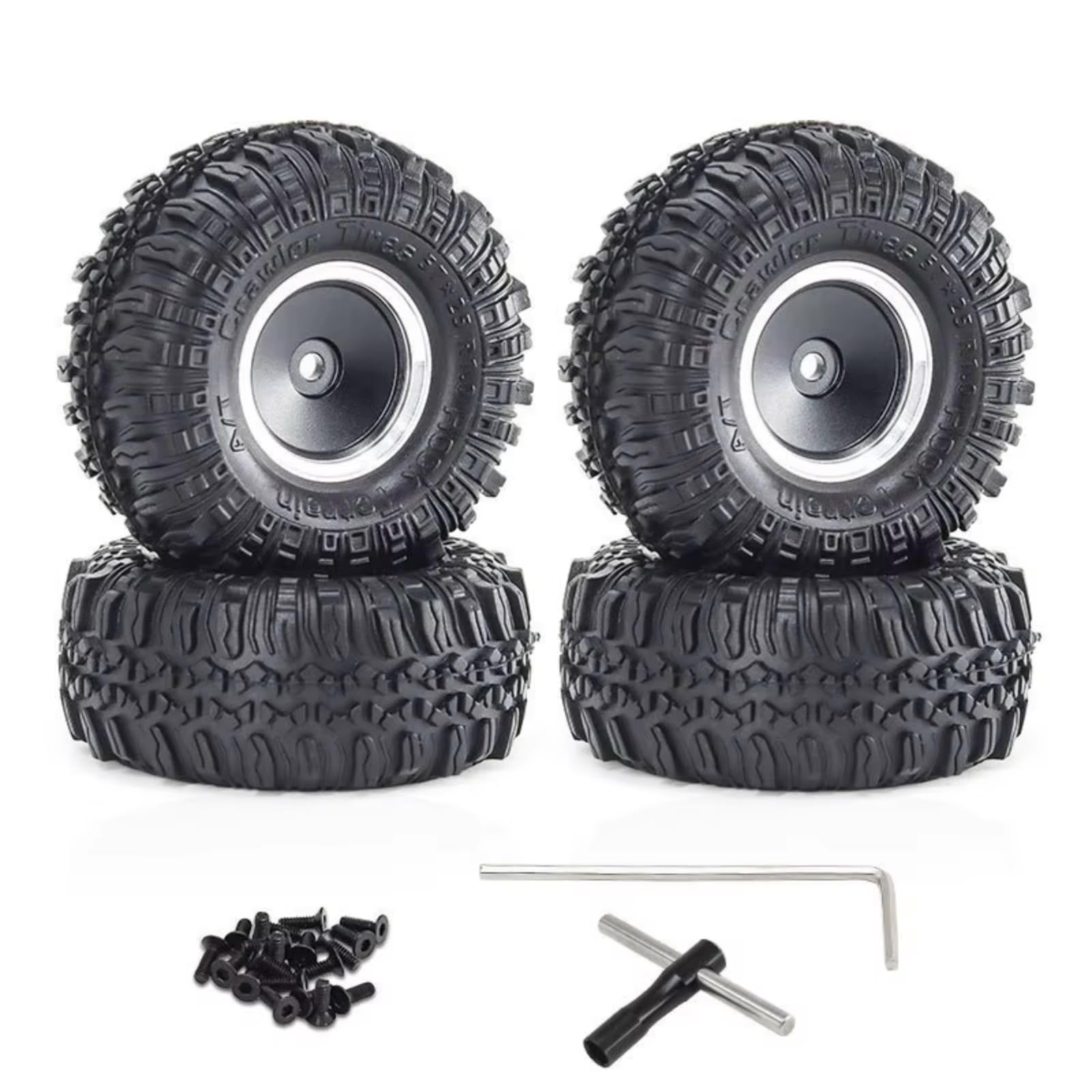 Modelos Repuesto RC para TRX4M para SCX24 para AX24 para FCX24 1/18 1/24 Juego De 4 Ruedas De Metal Beadlock De 55 Mm Y 1,0" Accesorios De Actualización para Coche RC Crawler