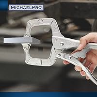 Vista 4 de MichaelPro Abrazadera C de bloqueo de 11 pulgadas con almohadillas giratorias, abrazadera de agarre de tornillo de soldadura resistente, alicates