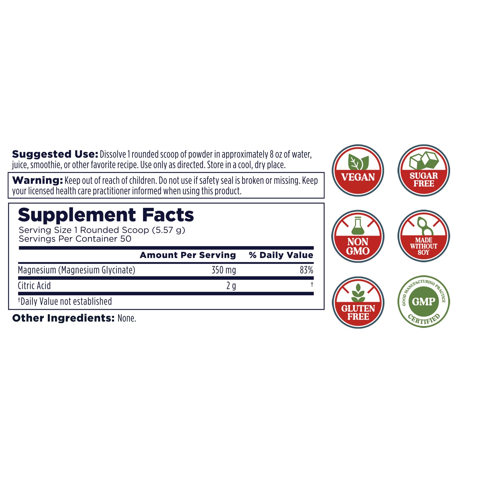 Kal Calming Magnesium Glycinate Powder - Unflavored 9.84 oz Powder — Amazon image 2