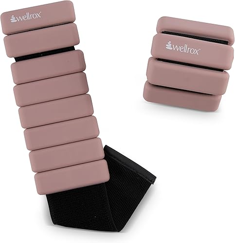 Miniatura 3 de Wellrox Brazaletes con peso, pesas ajustables para tobillo y muñeca para mujeres y hombres, juego de pesas de tobillo de 2 libras (1 libra cada