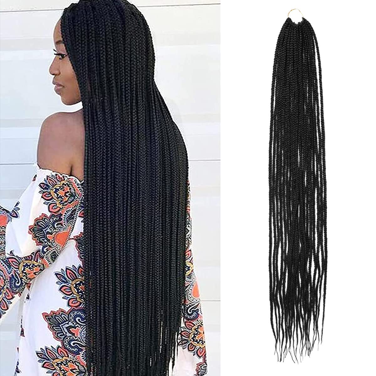 BIG LOOP Knotless Box Braids Crochet Hair 20 Inch Packs Prelooped