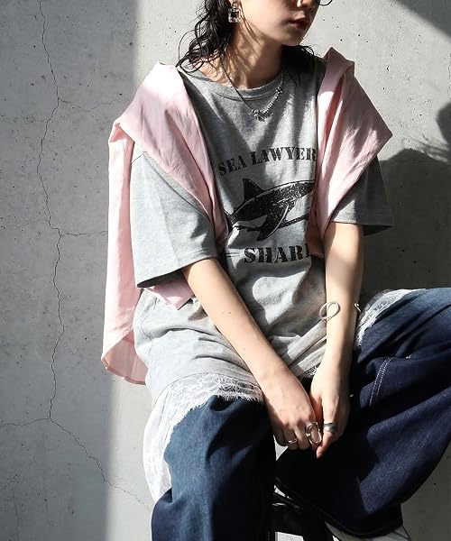 [antiqua] [アンティカ]夏にちょうどいい遊び心 半袖 Tシャツ レディース 接触冷感 綿100 アニマル ロゴT ZA-00294 - 3
