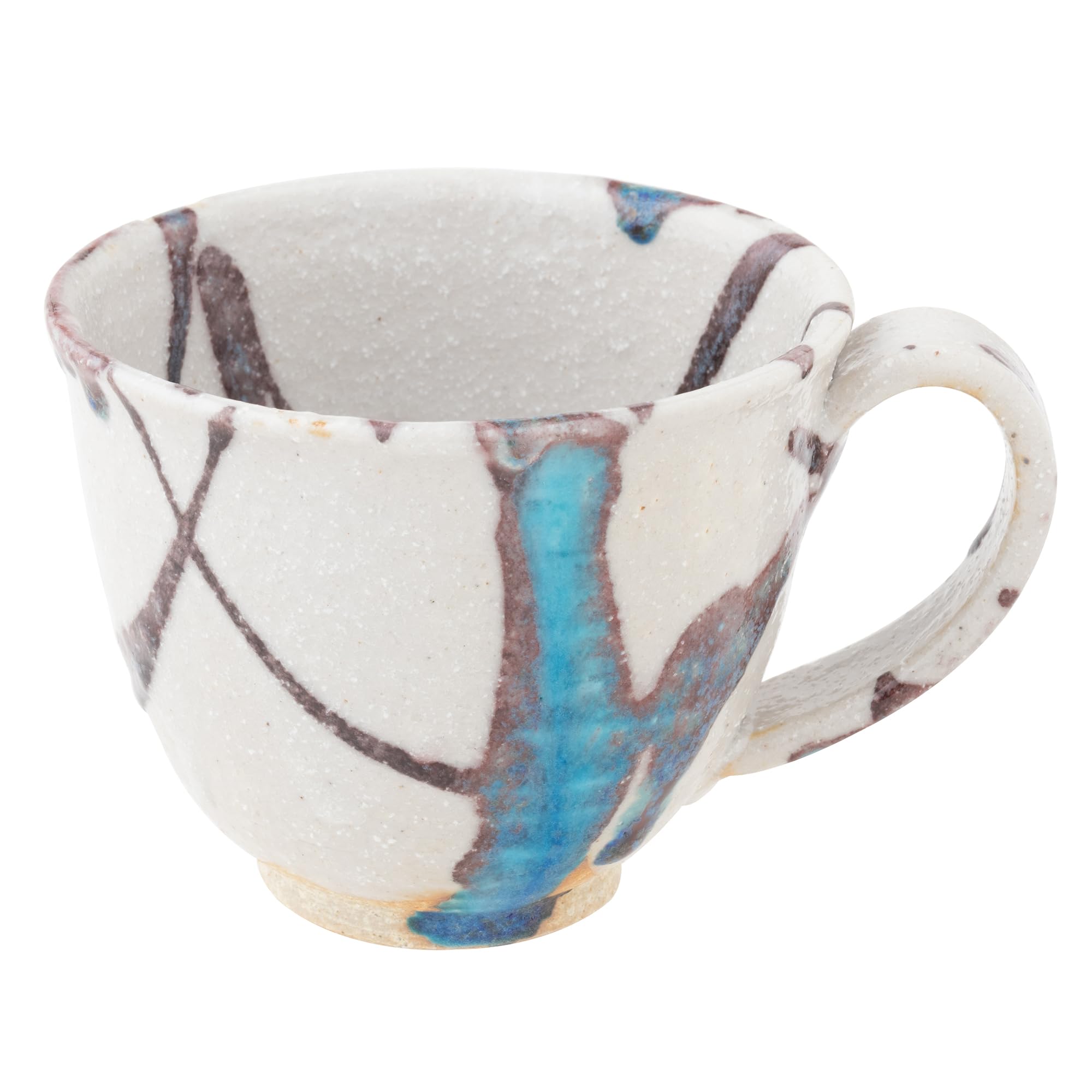 Shigaraki Ware Hechimon Mug Glacier White Ceramic 10oz Handmade Japan Marui