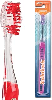 Practicon SmileGoods A385 Toothbrush, 38 Tuft, Soft Bristle, 72 Individually Packaged Premium Toothbrushes, Assorted Colors Bulk Pack of 72