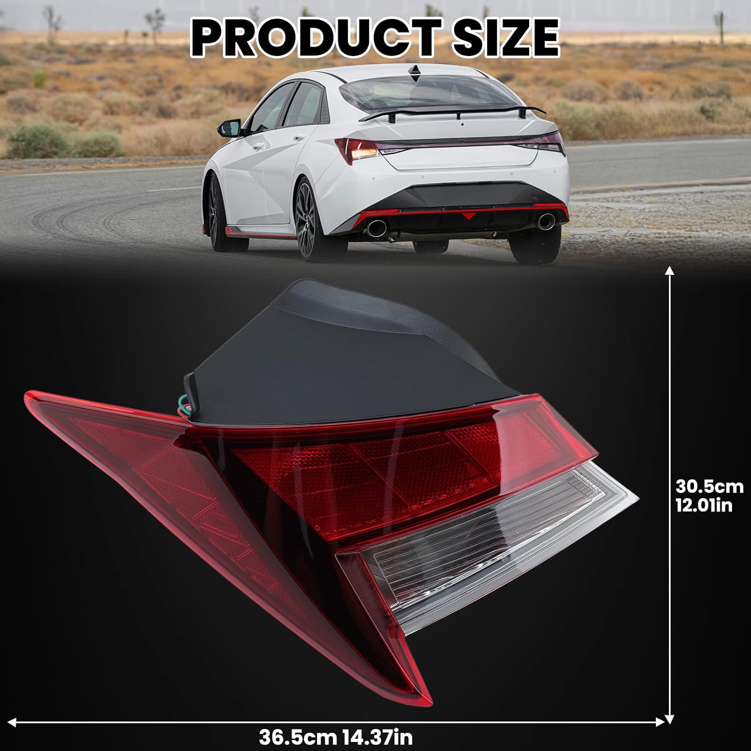 Tail Light for 2021-2023 Hyundai Elantra SEL/SE/SEL Hybrid Halogen Outer Tail Lamp Replace 92401-AB000 HY2804169 Left Driver Side
