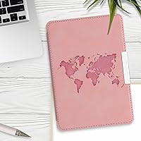 Vista 2 de kwmobile Funda compatible con Yaxa Kindle Paperwhite (10.Gen - 2018) - Funda para lector electrónico - Esquema de viaje rosa polvoriento