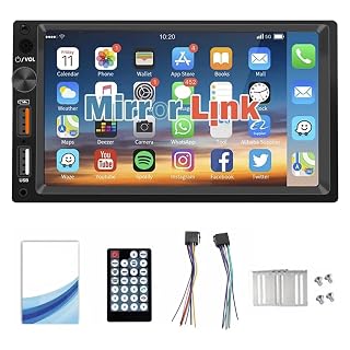 FINYQBET Estereo 7 Polegadas 2 Din — Android Auto, Mirror Link e controle no volante