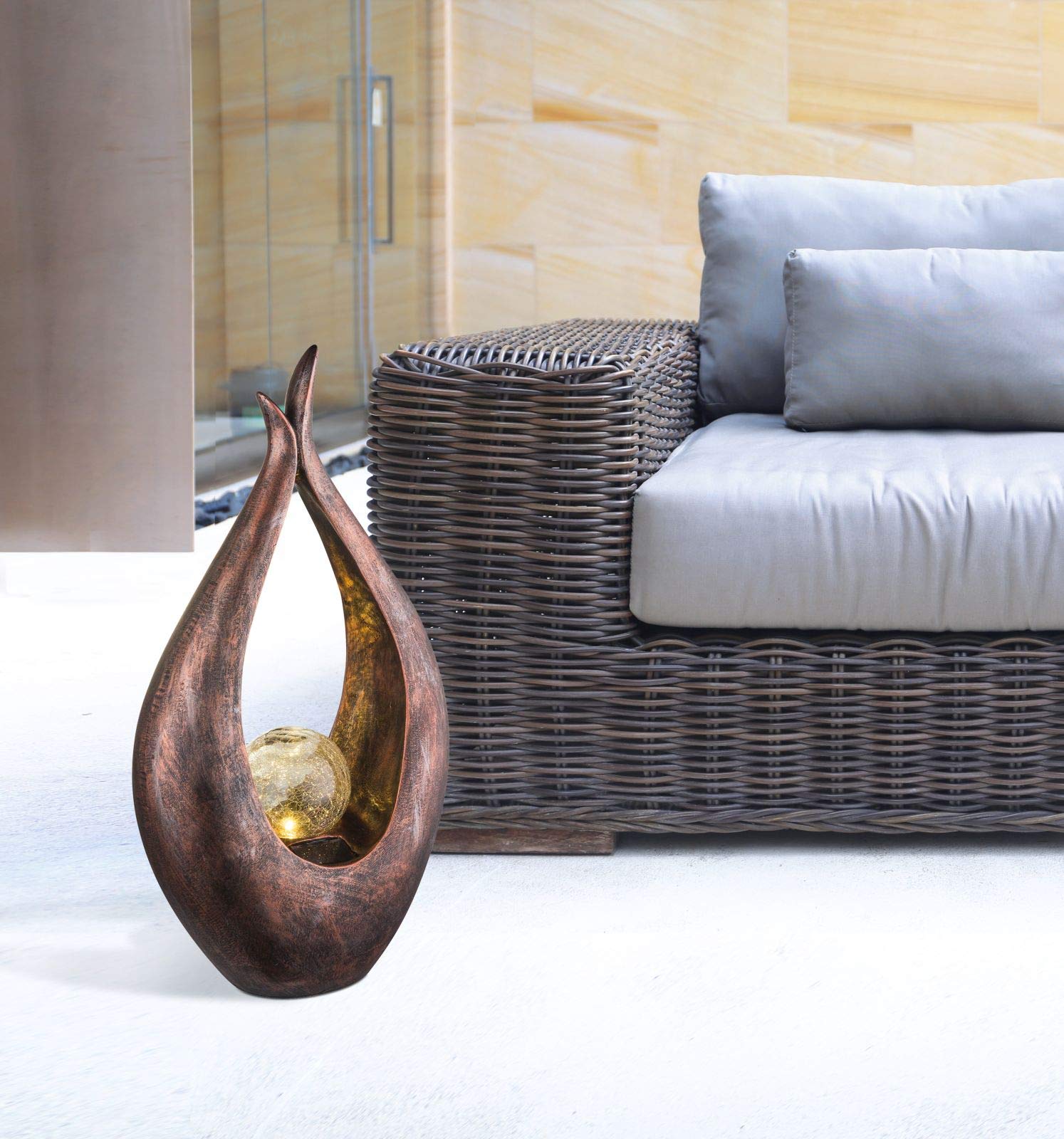 Lampe solaire LED Crackle Bronze clair