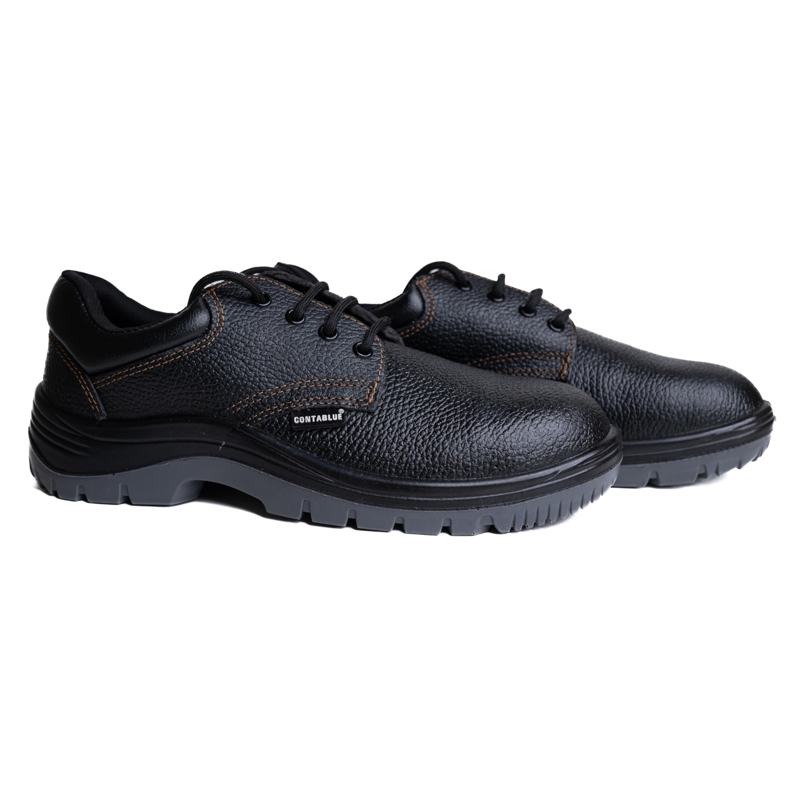 Contablue Black Leather Safety Shoes for Men |Leather Shoes |Formal Look | Heavy Duty Work | Safety Shoe with Slip Resistant Outsole Steel Toe| Protection Shoes For Men | Light Weight Shoes for Office|Meetings|Daily|Comfort|Fashion|Stylish|Parties|Ou (B0DFC7LQGL) Amazon Price History, Amazon Price Tracker