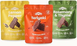 Mourish Vegan Mushroom Bites, Good Source of Protein and Fiber, Plant Based Meat, Spicy Flavor, Meatless Healthy Snacks for Hiking, Camping, Work, Travel & School (Zen Garden Zest Trio, Variety Pack)