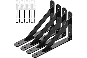 4-Pack Heavy-Duty Wall Mount Brackets with 8-Inch Length and 5-Inch Width