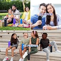 Vista 6 de Collapsible Water Bottles，2 pack BPA Free Travel Silicone Water Bottle with Carabiner，17oz Reusable Foldable Lightweight Portable Sports Water