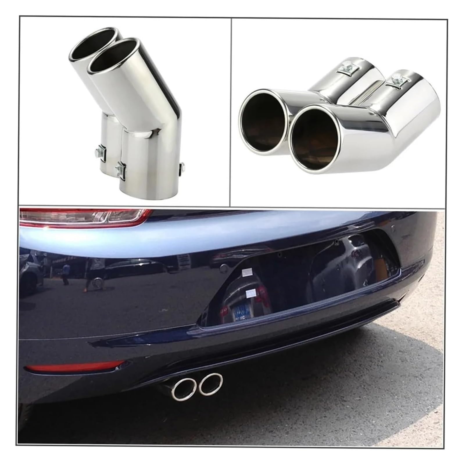 Per Jetta 1998-2004 Per Golf 4 Per Bora Terminali Di Scarico Doppi In Acciaio Inossidabile Per Auto Scarico Terminale Marmitta