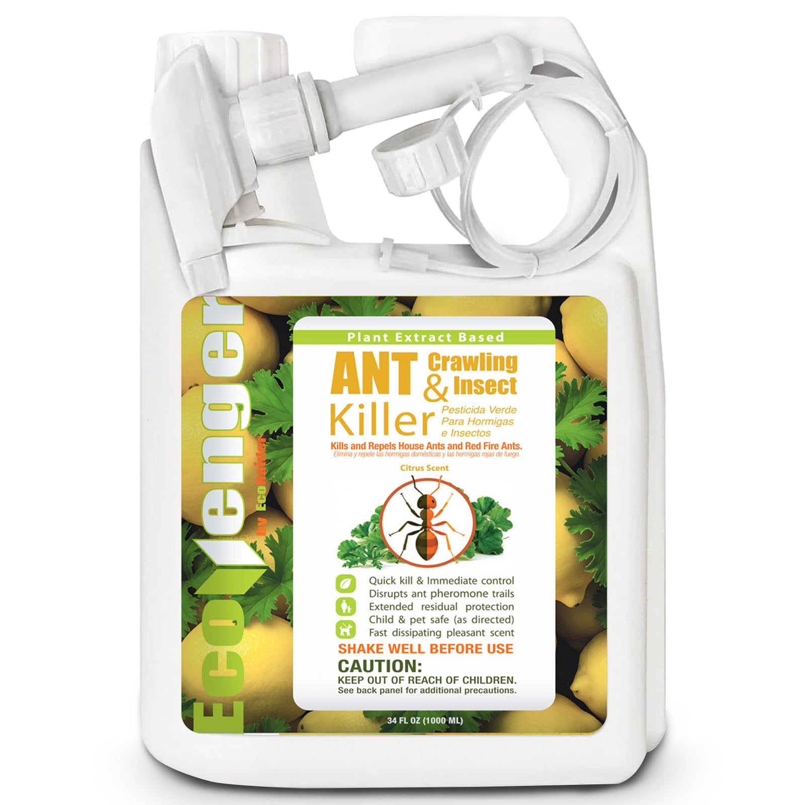 EcoVenger® Ant Killer &amp; Nest Treatment (32 OZ), Fast Kills House Ants, Fire Ants, Lasting Repellency, Safe for Children &amp; Pets