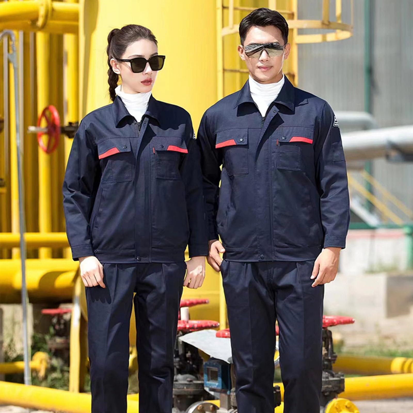 Manica Lunga Tuta Uniforme Uomini Donne Lavoro Tuta Auto Riparazione Officina Abiti Da Lavoro Meccanico