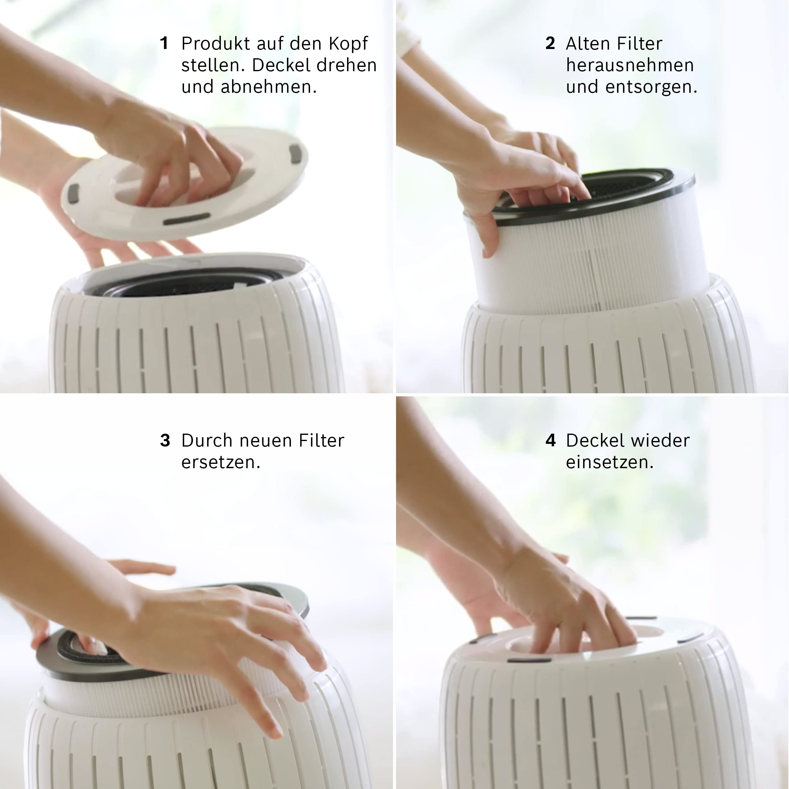 Bosch Original Air 4000 Filter für Luftreiniger - HEPA Ersatzfilter mit Aktivkohle, 3-in-1 gegen Staub, Partikel und Gerüche
