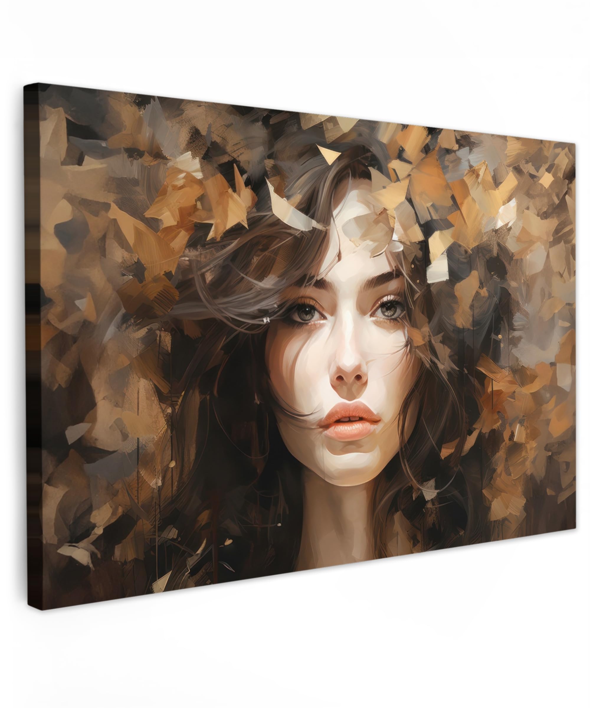 MuchoWow© Canvas Wall Art Work 47"x31" / 120x80 cm Room Decor Painting Wallfillers Picture Decoration Prints Woman - Portrait - Abstract - Art