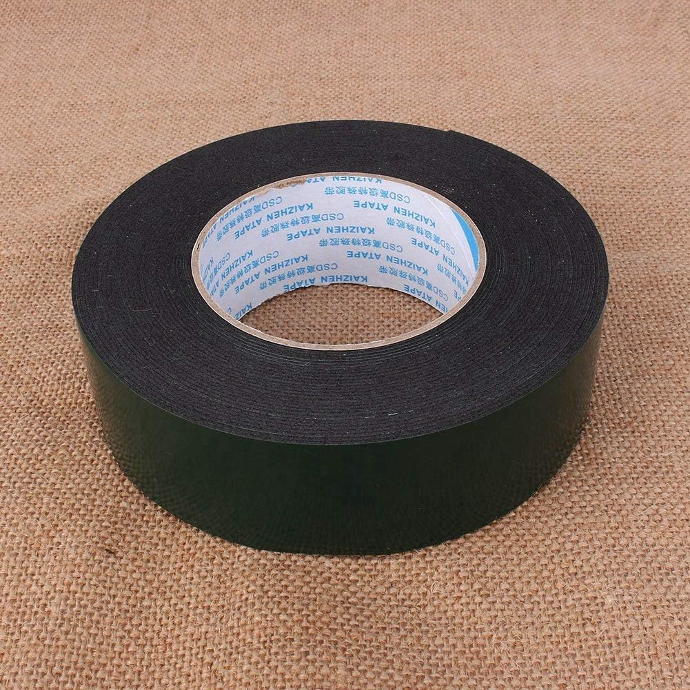PE Foam Double Sided Adhesive Tape, 40mm x10 Meter Black Sponge Rubber Foam Sided Tape 1mm Thickness Strong Weatherproof Seal Tape for Decorative and Trim Car Filling Mountings Home Decor