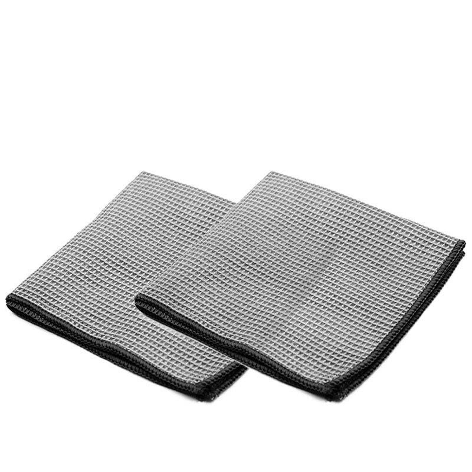 Glaspoliertuch 1 Paar Waffel-Auto-Detailing-Handtücher 40 x cm | Reinigungstuch Car Rag Wash Fast Dry Home Maintenance Zubehör(Grey 2pcs)