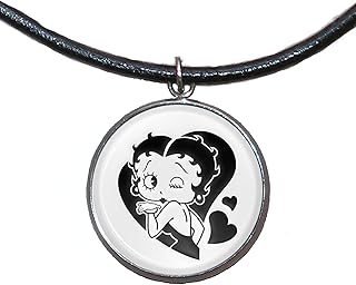 Cordon En Cuir 30 Mm Pendentif En Acier Inoxydable Illustration Betty Boop 5 Fait A La Main Cordon En Cuir 30 Mm Pendentif En Acier Inoxydable Illustration Betty Boop 5 Fait A La Main