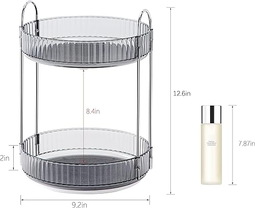 Miniatura 4 de Organizador de maquillaje giratorio de 360, estante giratorio de maquillaje de baño, estante giratorio de gran capacidad para cosméticos, estante de