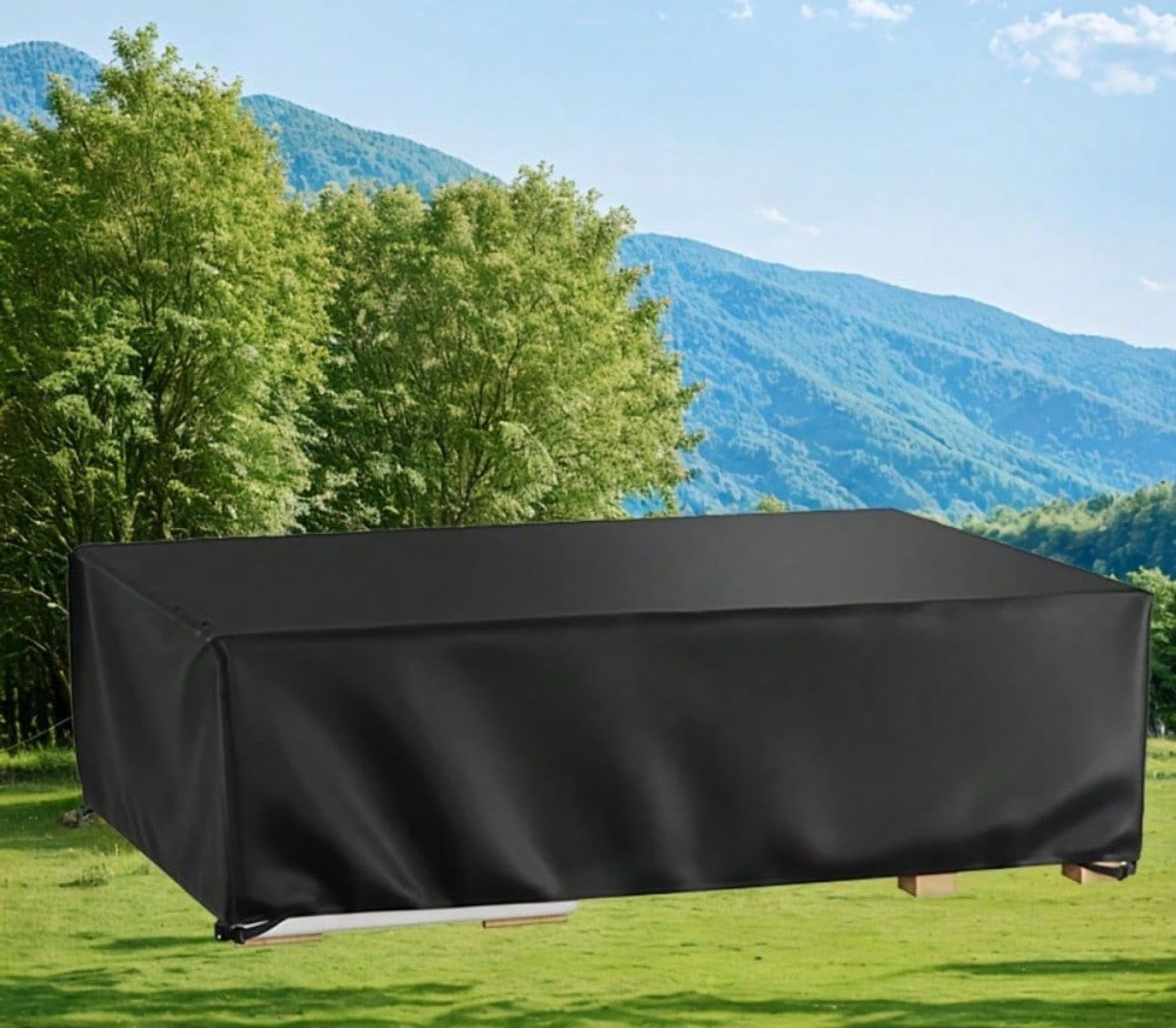 Copertura per mobili da giardino impermeabile, 240 x 90 x 70 cm, impermeabile, per divano, tavolo e sedie, in tessuto Oxford 420D, antivento, rettangolare