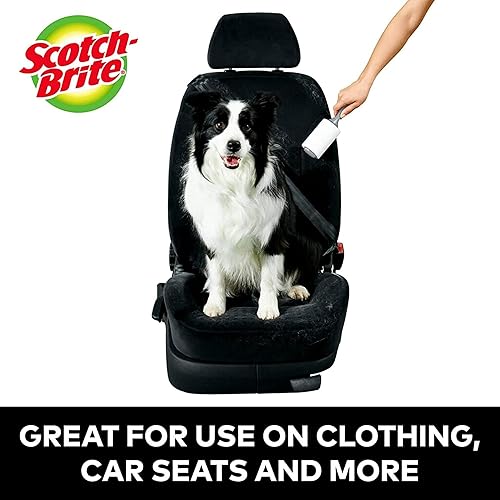 Miniatura 4 de Scotch-Brite Rodillo de pelusa automático 50% más adhesivo, 4 rodillos, 48 hojas por rodillo (192 hojas en total)